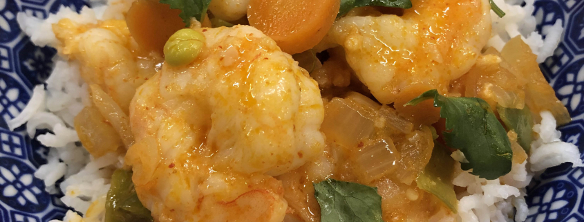 Thai Style Red Coconut Curry with Shrimp