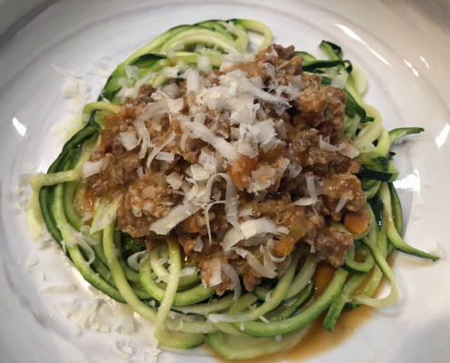 Bolognese with Zucchini Noodles