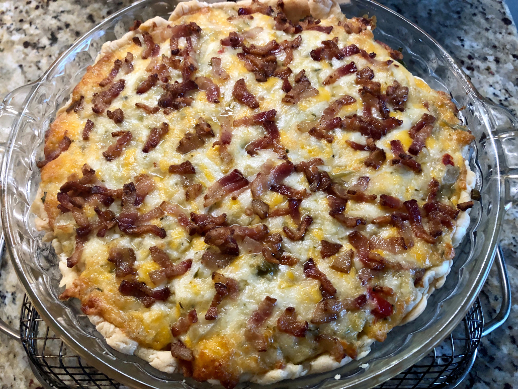 Tomato Pie with Artichoke and Bacon - Masters Foodie
