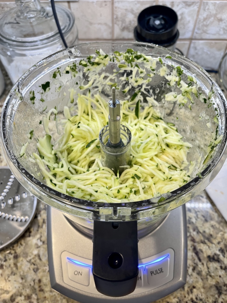 A food processor grates it up in seconds!